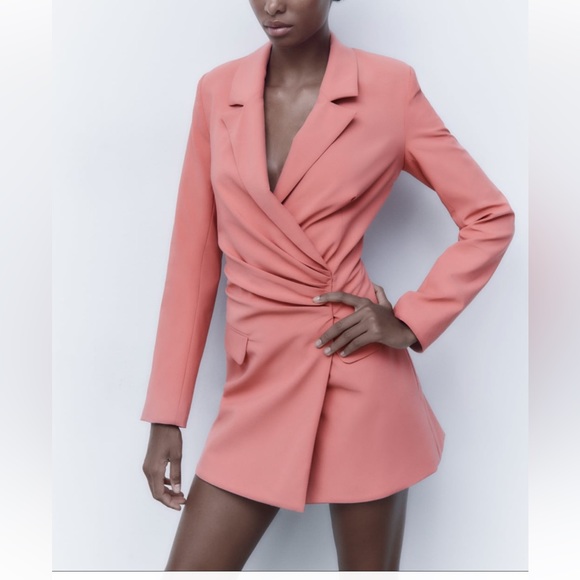 Zara Dresses Zara Pink Blazer Dress Poshmark
